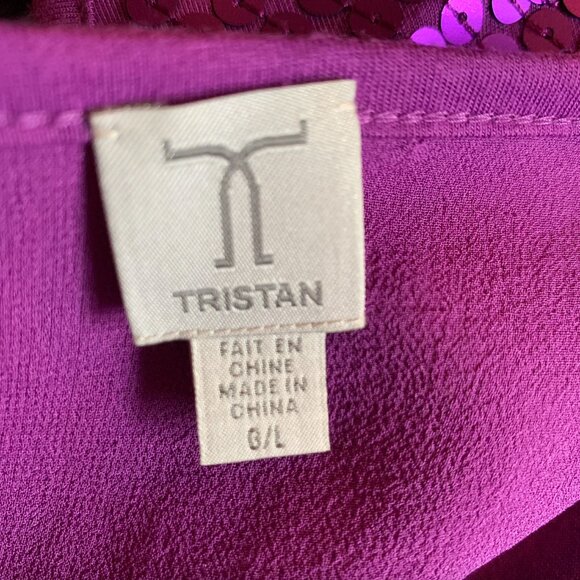 TRISTAN - Tank top Camisole Purple with Sequins in the front Large - Picture 7 of 9